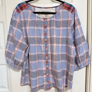 Ace & Jig Piper blouse - blue and red plaid “Chance” fabric